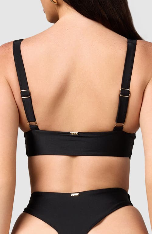 Mbm Swim Lucky Bikini Top In Black