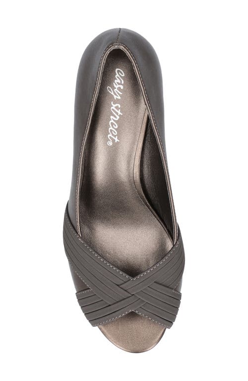 Shop Easy Street Lavish Peep Toe Pump In Pewter