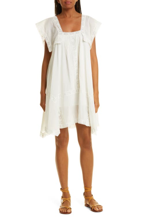 Rebecca Taylor Lace Inset Cotton Shift Dress at Nordstrom,