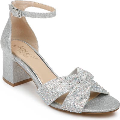 Jewel Badgley Mischka Nicollete Embellished Sandal, Metallic