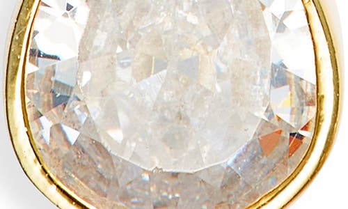 Shymi Fancy Bezel Stud Earrings In Gold/white/pear Cut