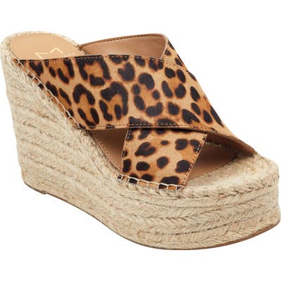 Marc Fisher Ltd Adenly Platform Wedge Slide Sandal, Brown