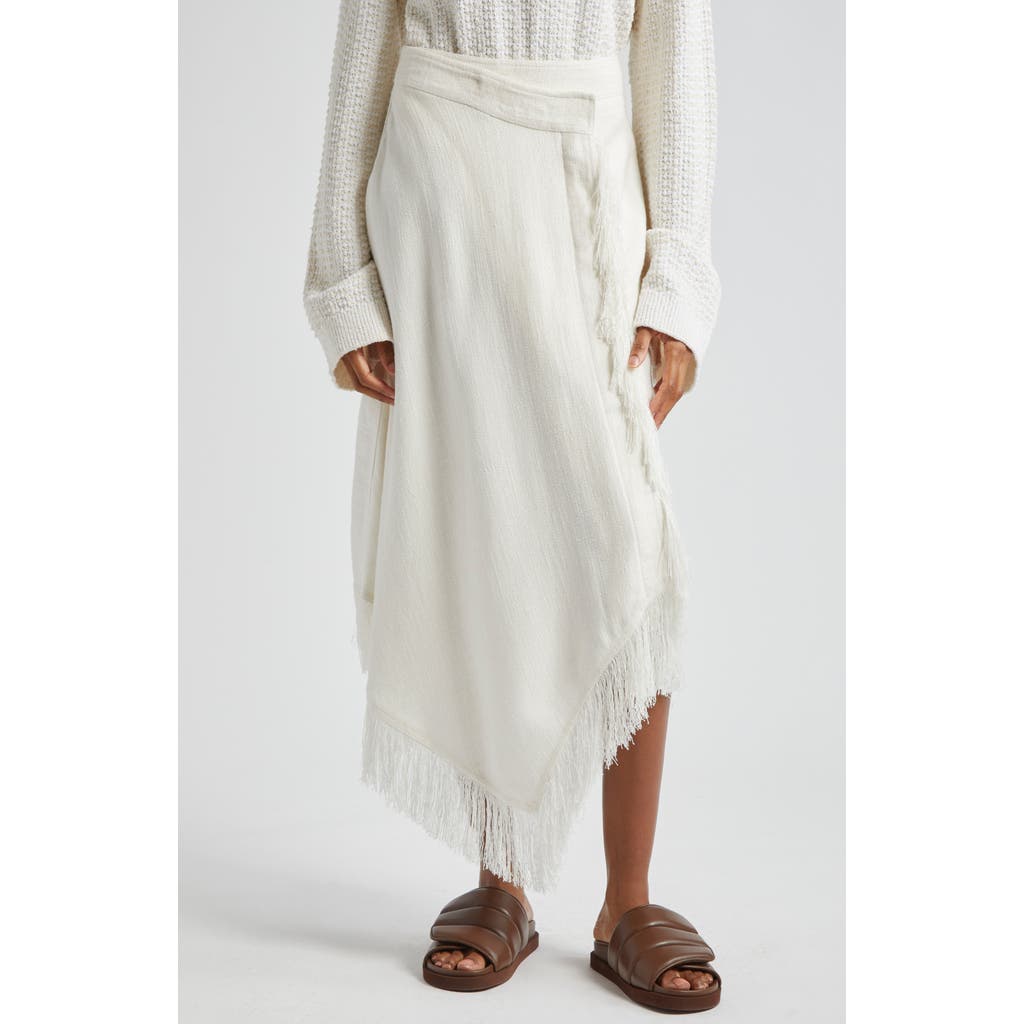 A.l.c . Amelie Asymmetric Hem Linen Blend Skirt In White