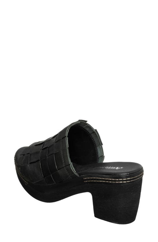 Shop Antelope Tamia Weave Slide Sandal In Black Leather