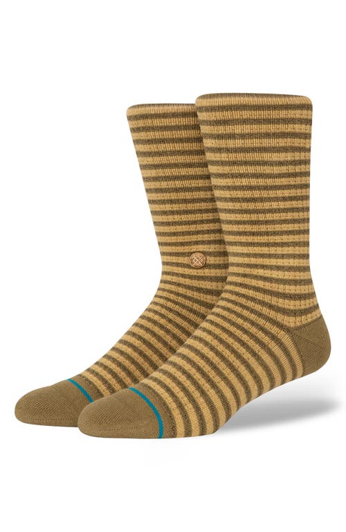 Stance Skipper Stripe Cotton Blend Crew Socks in Stone at Nordstrom, Size Large