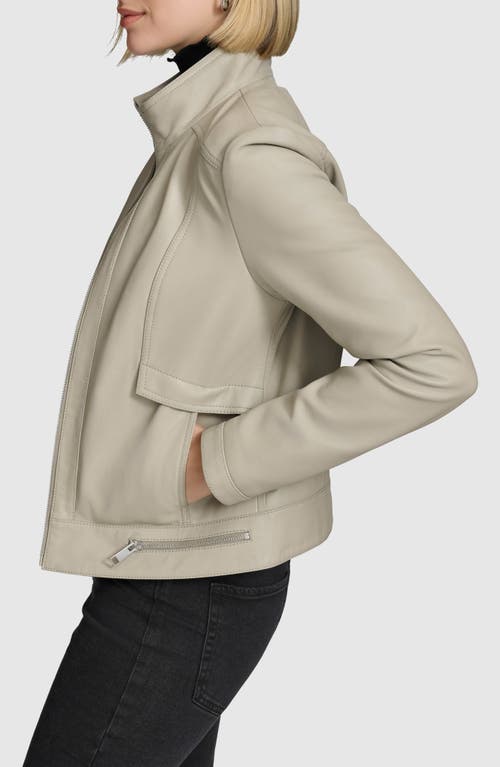 Andrew Marc Rowan Leather Coat In Stone