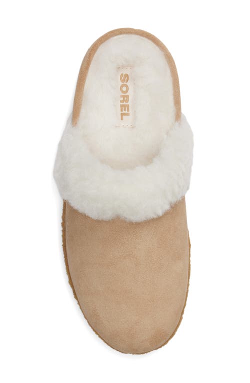 Sorel Nakiska Ii Faux Shearling Lined Slide Slipper In Dusty Tan/natural