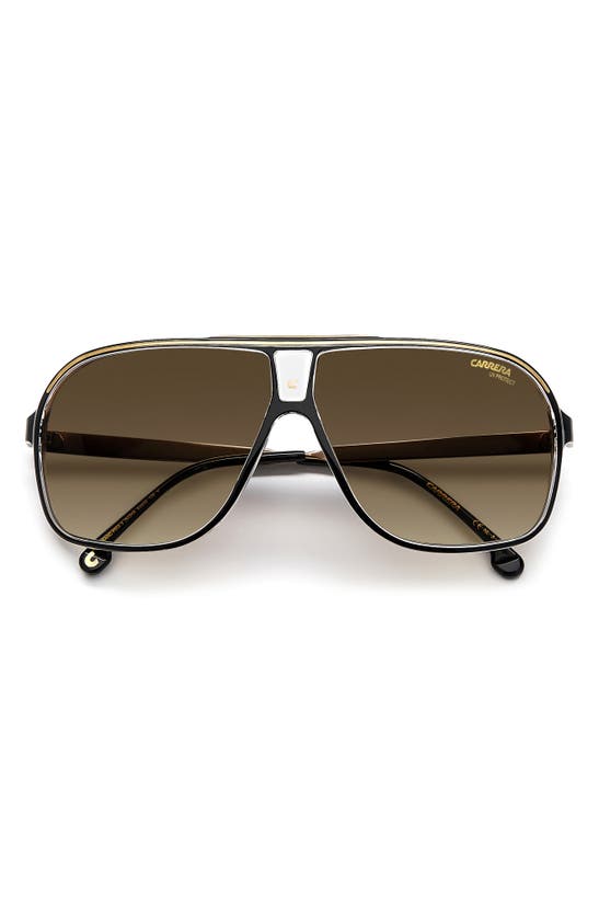 Shop Carrera Eyewear Grand Prix 64mm Polarized Navigator Sunglasses In Havana Black/ Brown Grad