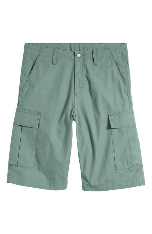 Shop Carhartt Work In Progress Cotton Ripstop Cargo Shorts In Duck Green Rinsed