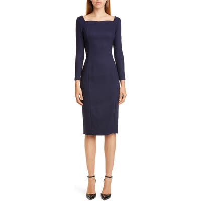 Adam Lippes Double Face Sheath Dress, Blue