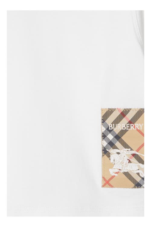 Burberry Check Cotton T-shirt In White
