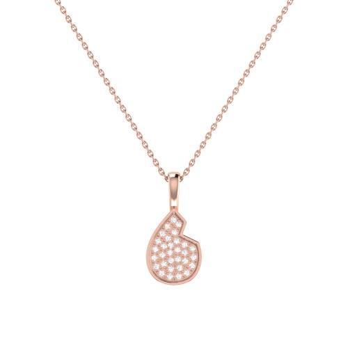 Shop Luvmyjewelry Street Cycle Open Teardrop Silver Diamond Chain Pendant In 14kt Rose Gold Vermeil