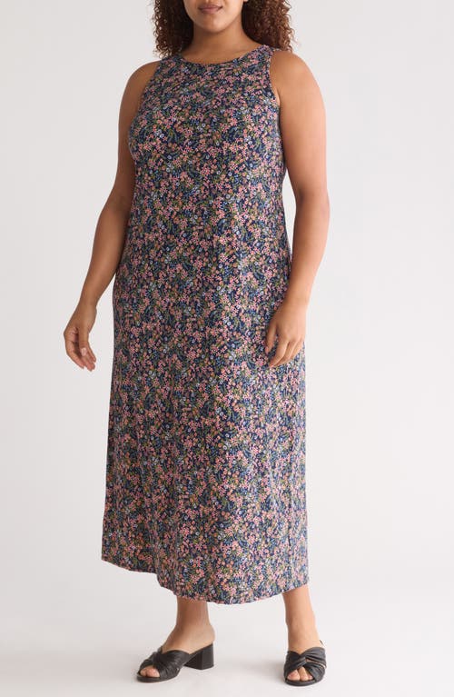 Vince Camuto Floral Print Sleeveless Maxi Sundress Classic Navy at Nordstrom,