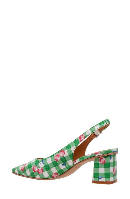 Shop Lisa Vicky Zee Pointed Toe Slingback Pump In Green Cherry