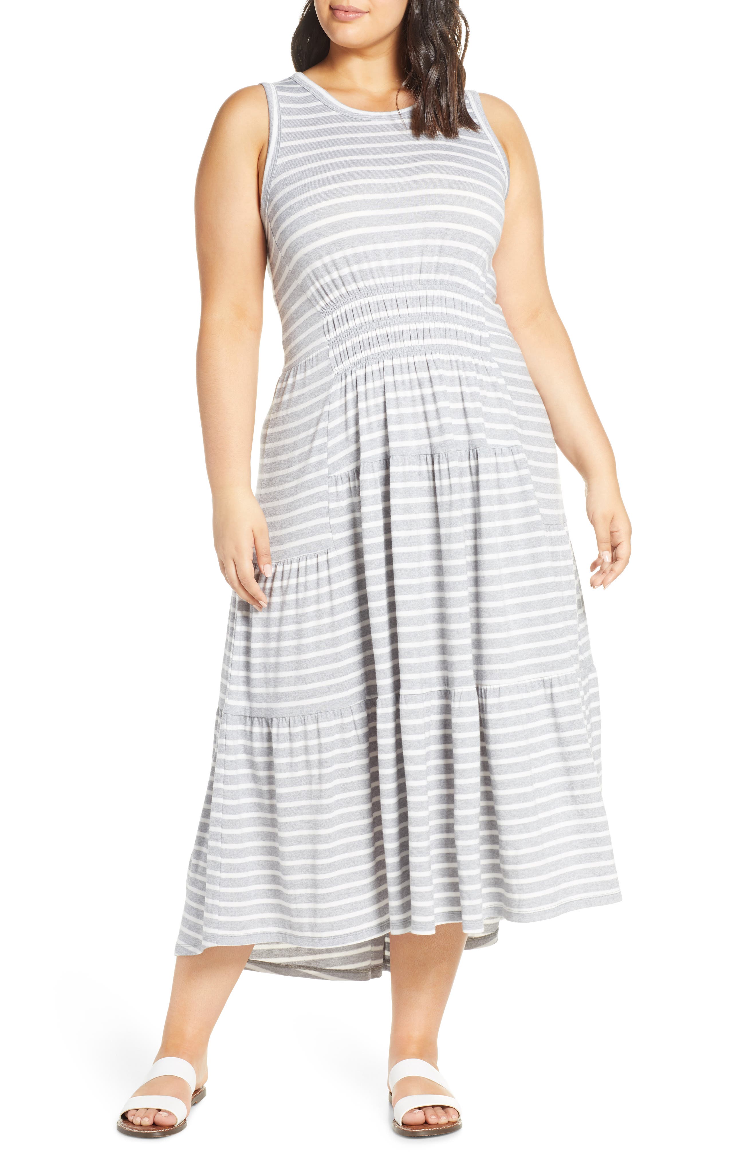 Plus Size Lucky Brand High/low Knit Maxi Dress, Grey