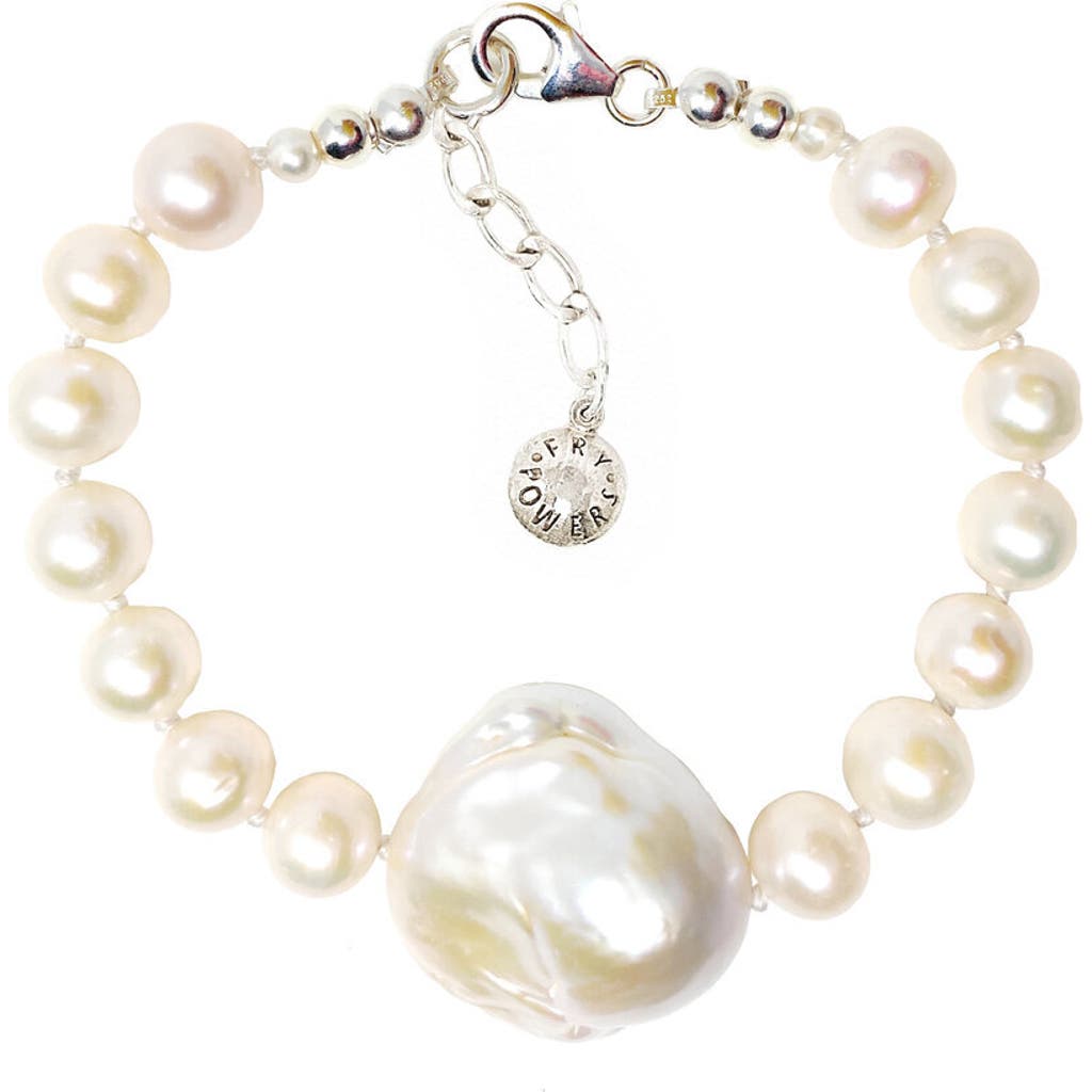 FRY POWERS Mixed Baroque Pearl Bracelet in Pearl White