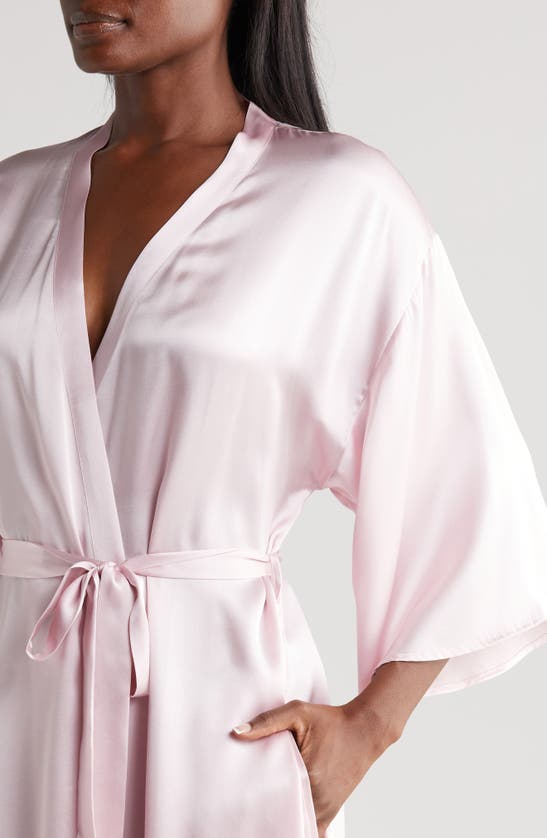 Shop Nordstrom Washable Silk Longline Robe In Pink Cake