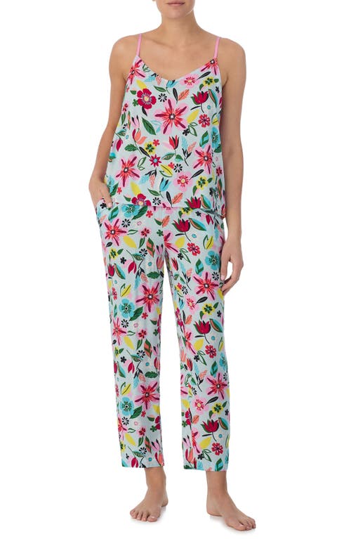 print crop pajamas in Aqua Print