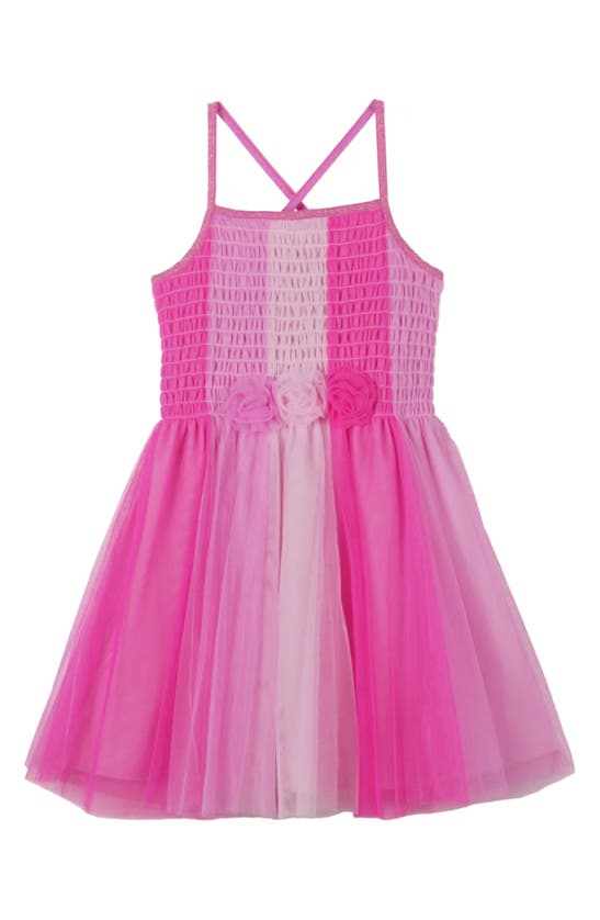 Zunie Kids' Smocked Tutu Dress In Pink Multi
