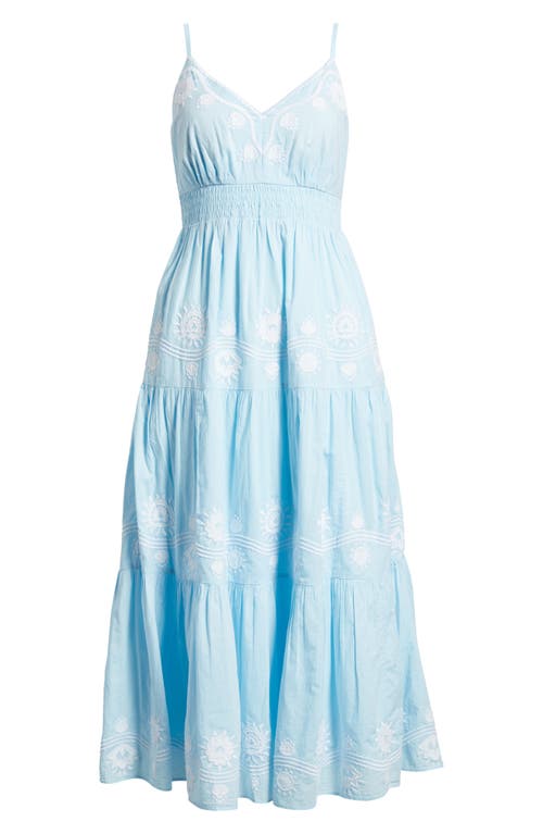 Shop Lilly Pulitzer ® Aviry Embroidered Cotton Midi Sundress In Hydra Blue