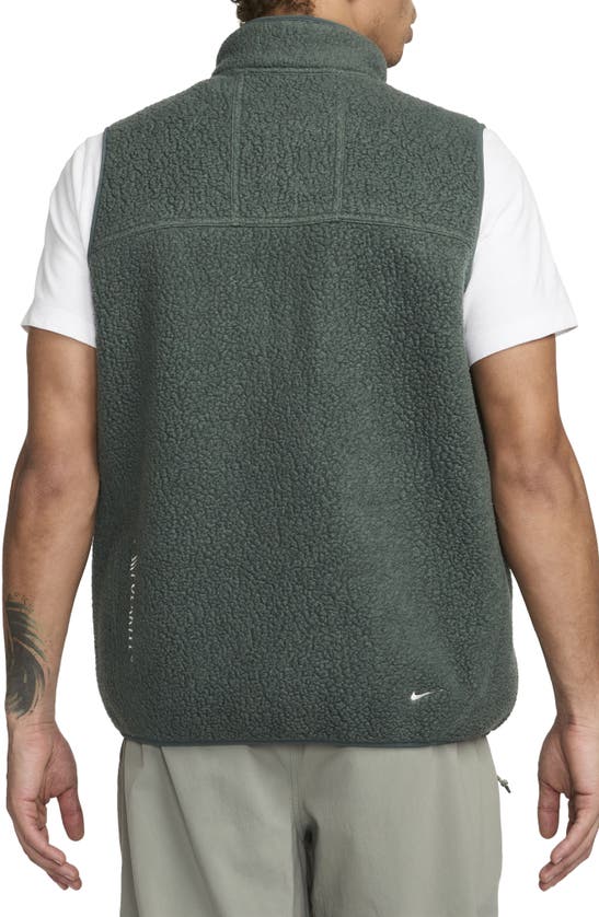 Shop Nike Acg Arctic Wolf High Pile Fleece Vest In Vintage Green/ Summit White