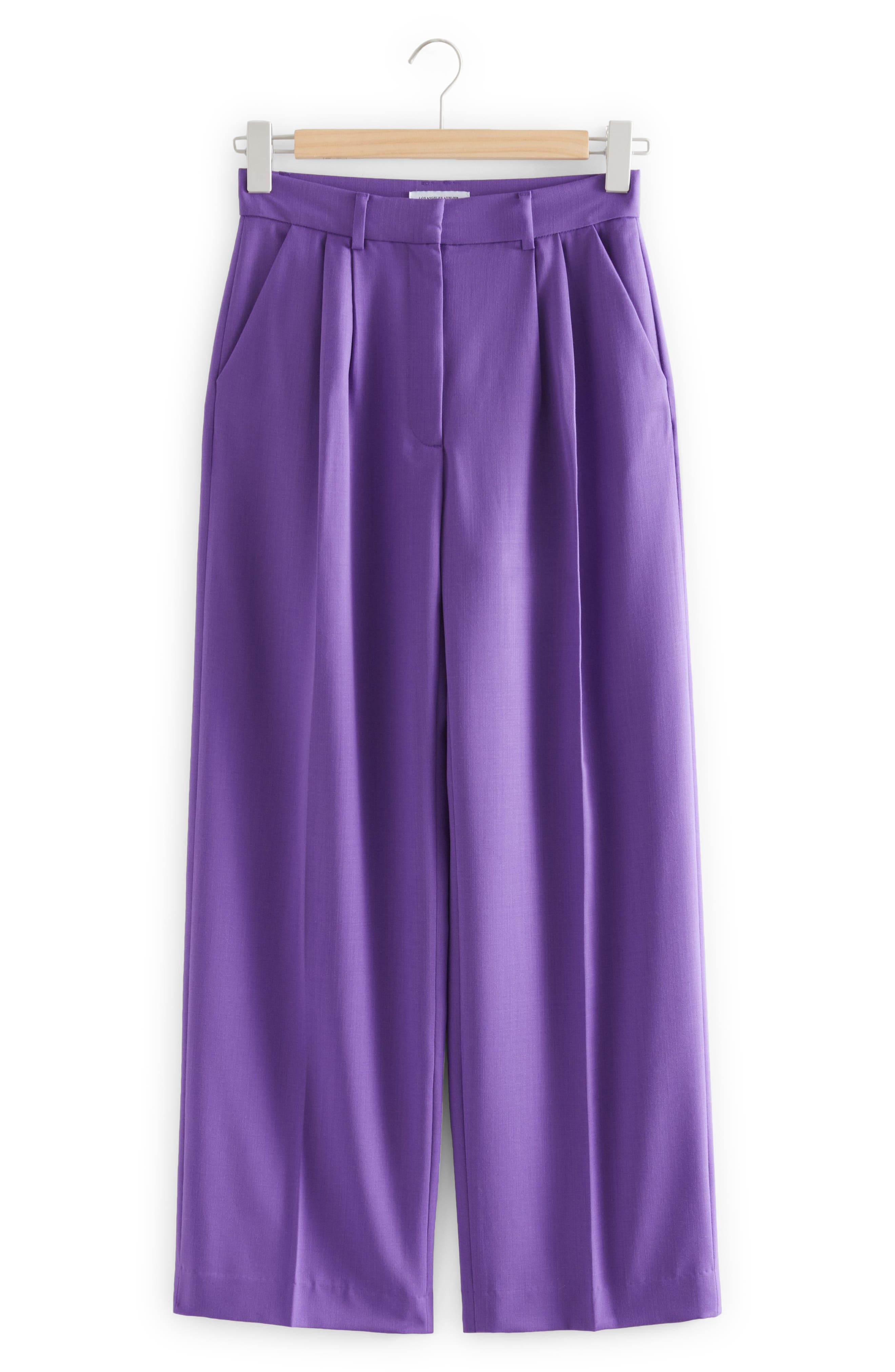  Other Stories Pleated Wide Leg Pants in Purple