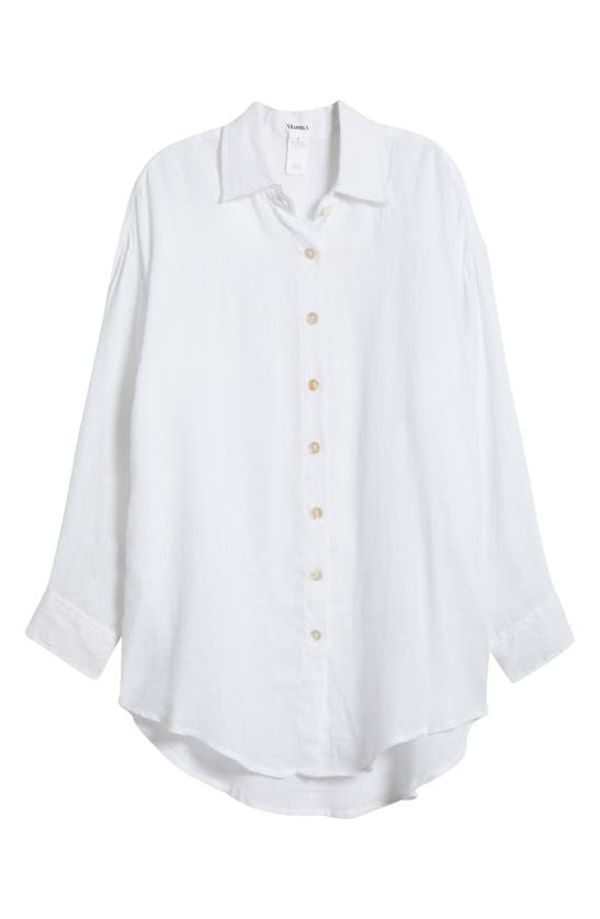 VITAMIN A VITAMIN A® PLAYA OVERSIZE LINEN COVER-UP SHIRT