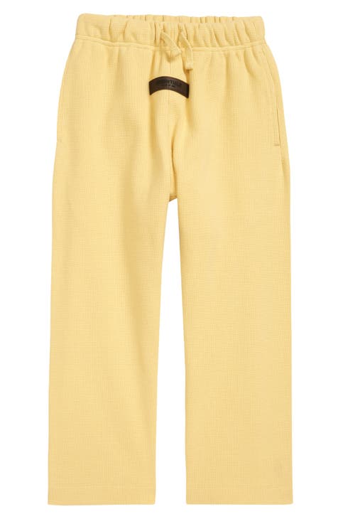 Yellow Kids Pants. Lemon Girls Pants. Simple Kids Trousers. Kids