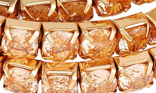 Vince Camuto Crystal Set Of 3 Stretch Bracelets In Gold/orange