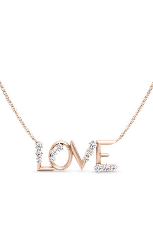 Love Lab Created Diamond Necklace in 18K Rose Gold