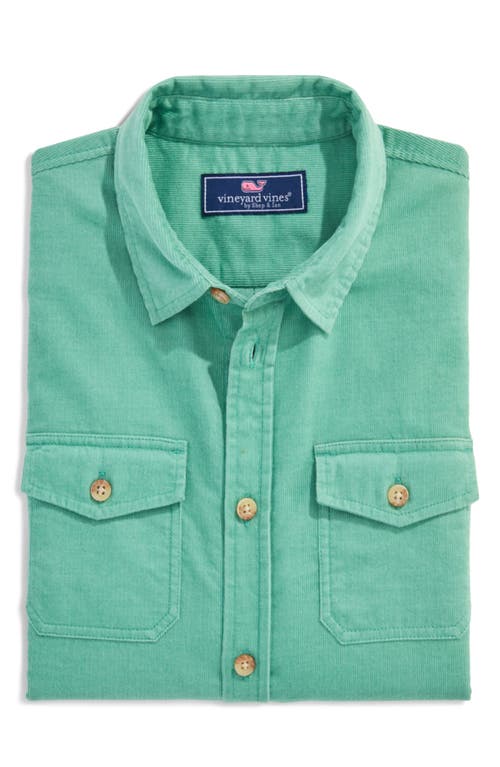 Shop Vineyard Vines Kids' Cotton Corduroy Button-up Shirt In Sage