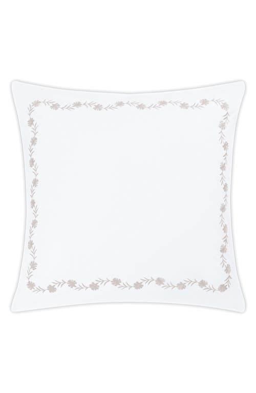Matouk Daphne Floral Embroidered Euro Sham in Dune at Nordstrom