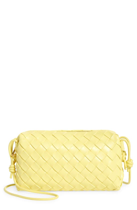 Bottega Veneta Women's Mini East-west Intrecciato Leather Shoulder Bag In Sherbert/ Gold
