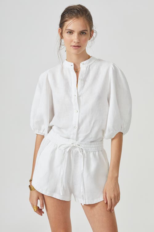 Lanhtropy Bubble Linen Shirt In White