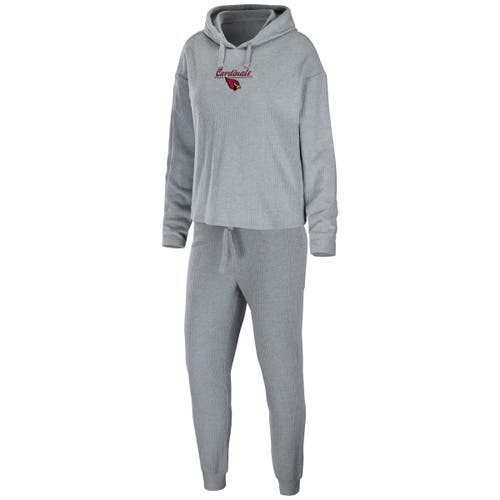 Women's WEAR by Erin Andrews Heathered Gray Arizona Cardinals Pullover Hoodie & Pants Lounge Set in Heather Gray