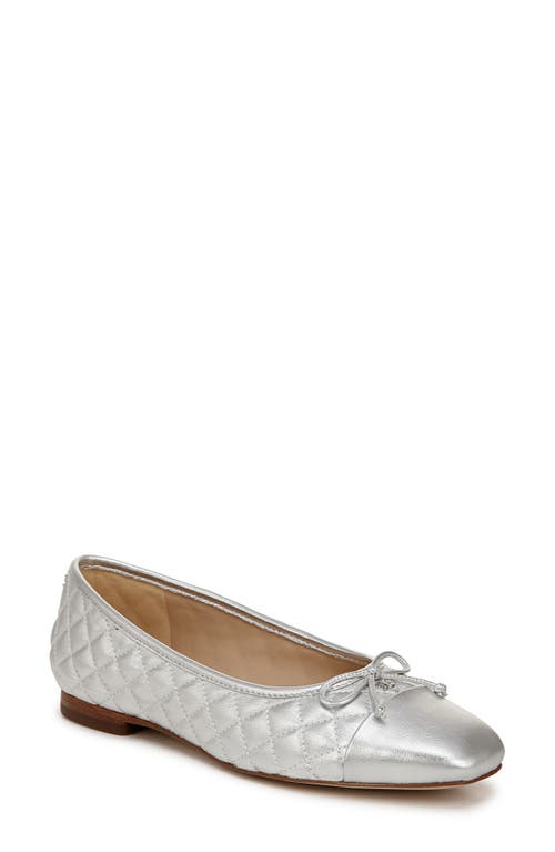 Shop Sam Edelman Marilyn Cap Toe Ballet Flat In Soft Silver