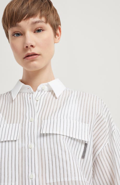 Shop Brunello Cucinelli Organza Shirt In White