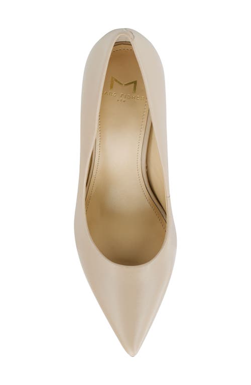 Marc Fisher Ltd Sassie Patent Leather Pointed-toe Pumps In Latte Beige Leather