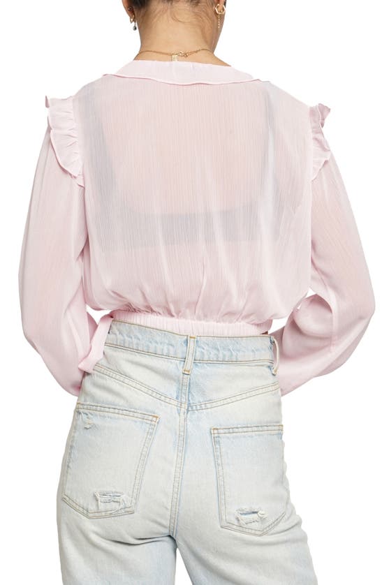 Shop Know One Cares Ruffle Wrap Top In Light Pink