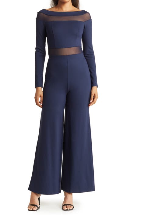 Long Sleeve Double-breasted Wide Leg Jumpsuit