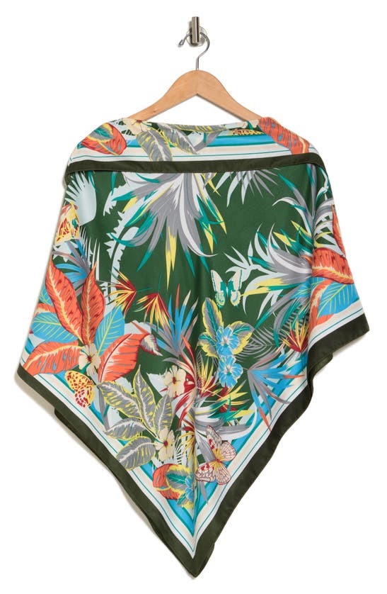 La Fiorentina Tropical Ruana In Green | ModeSens