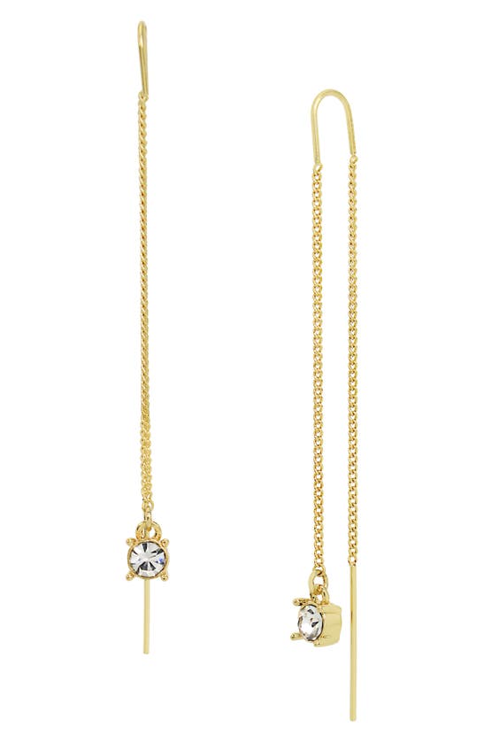 Shop Allsaints Crystal Drop Threader Earrings In Gold