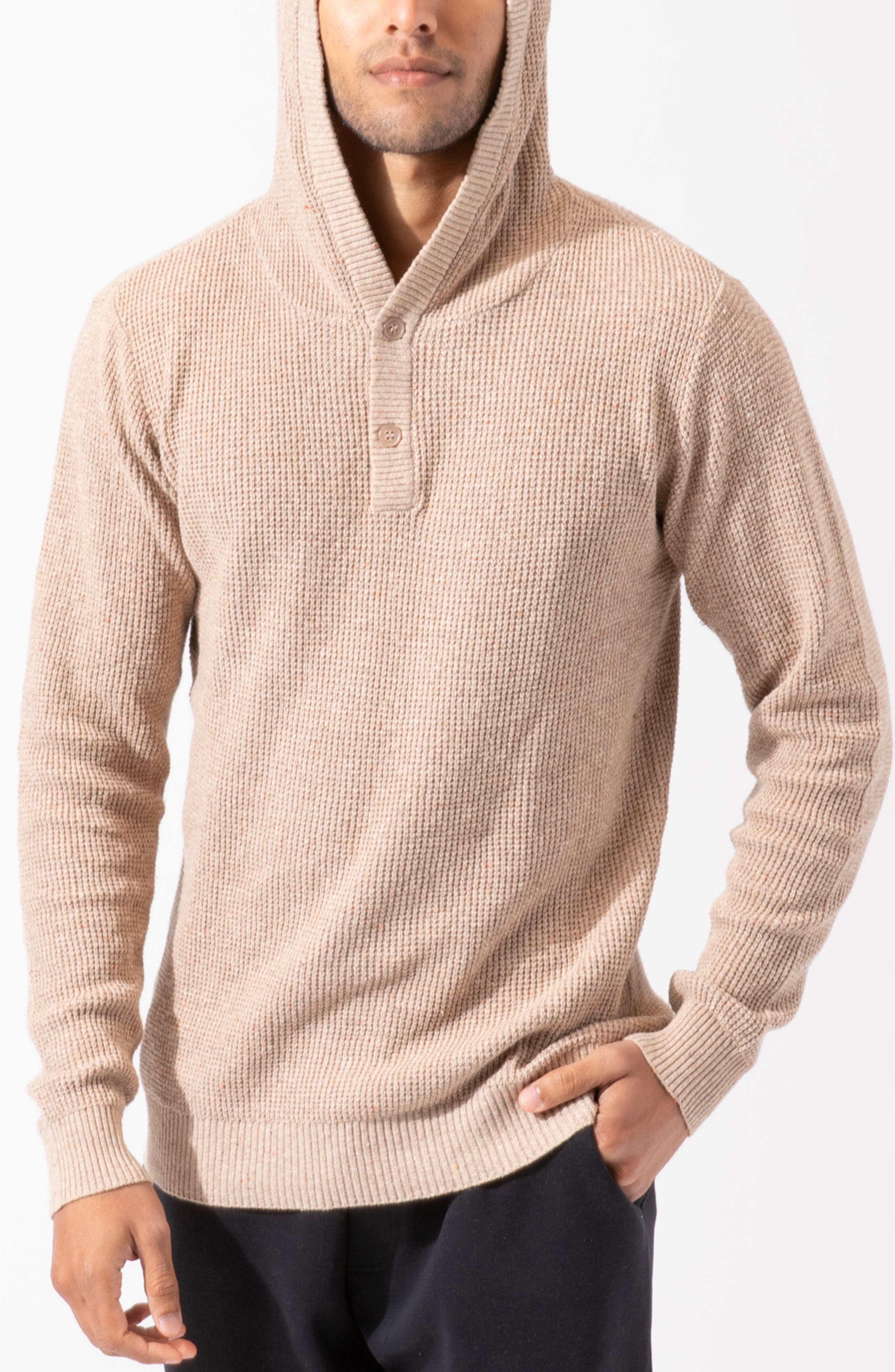 Waffle Knit Henley Hoodie | Nordstrom