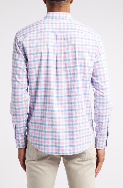 Shop Johnnie-o Mcarthur Check Performance Button-down Shirt In Navy