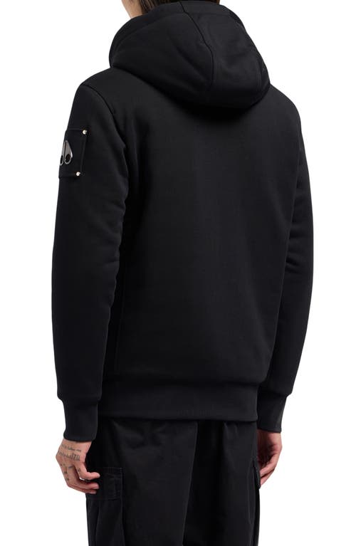 Moose Knuckles Classic Bunny Fleece Jacket With Removable Faux Fur Lining In Black