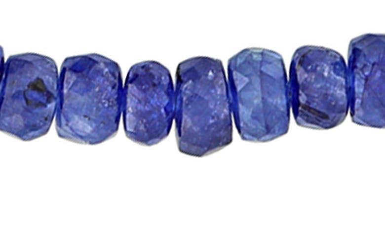 Shop Delmar Fancy Cut Beaded Necklace In Blue Sapphire