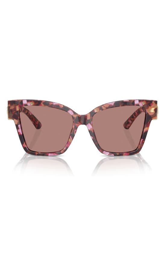 Shop Dolce & Gabbana 54mm Gradient Square Sunglasses In Lite Brown