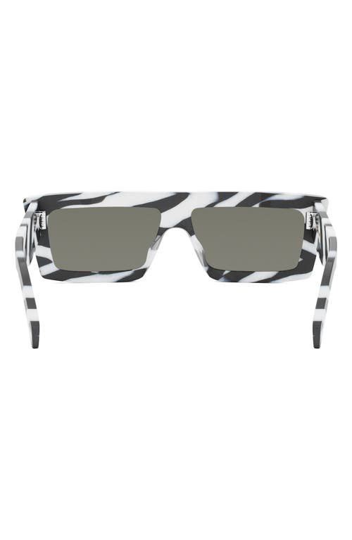 Shop Celine Monochroms 57mm Rectangular Sunglasses In Black/white/smoke