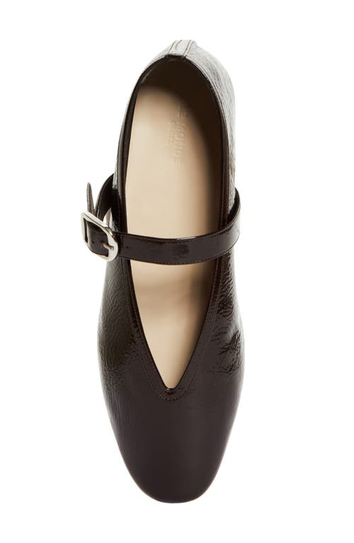 Shop Le Monde Beryl Stella Patent Leather Mary Jane Flat In Chocolate Patent