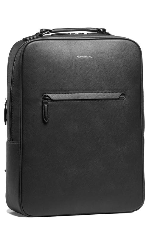 Earthen Recycled Leather Backpack in Black
